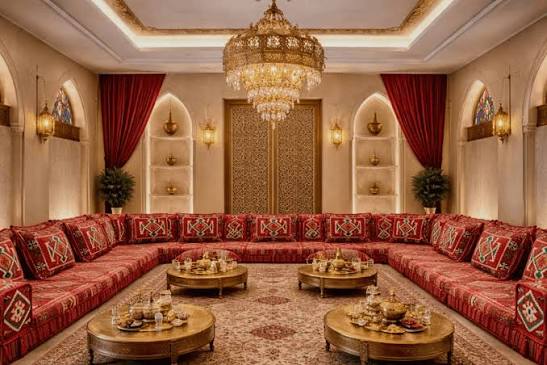 Reupholstered majlis seating